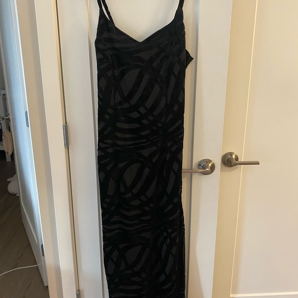 Spaghetti strap evening gown